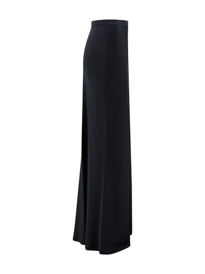 Max Mara Flowing Skirt In Envers Satin In Black