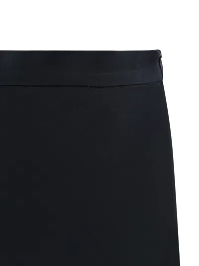 Max Mara Flowing Skirt In Envers Satin In Black