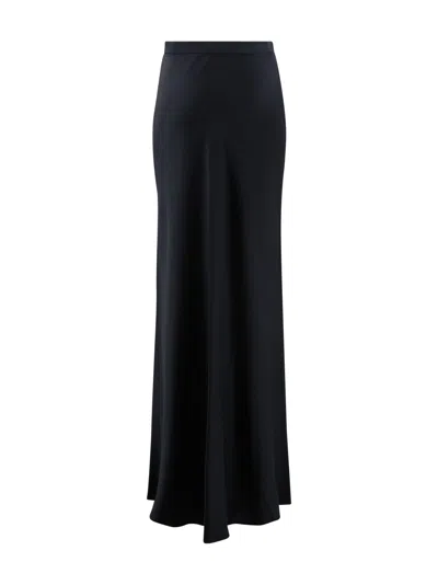 Max Mara Flowing Skirt In Envers Satin In Black