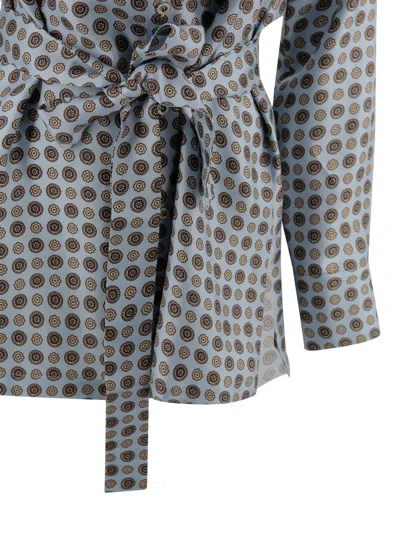 Max Mara Silk Print Shirt In Blue