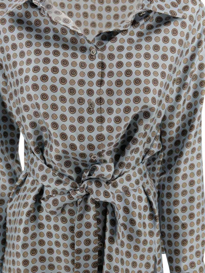 Max Mara Silk Print Shirt In Blue