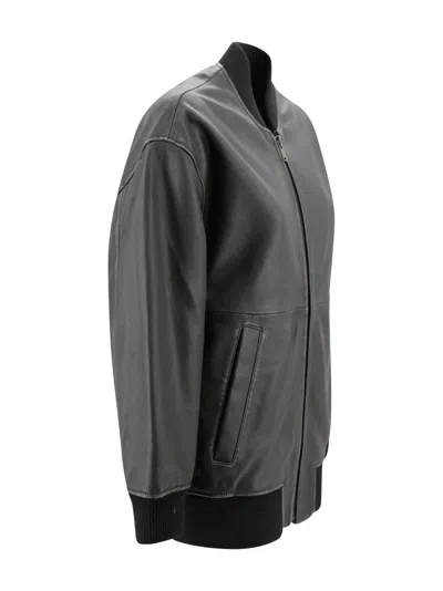 Weekend Max Mara Long Nappa Leather Bomber Jacket