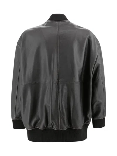 Weekend Max Mara Long Nappa Leather Bomber Jacket