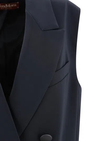 Max Mara Studio Waistcoat Woman Blue In Blue