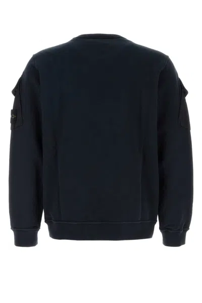 Stone Island Cotton Sweatshirt In Blue