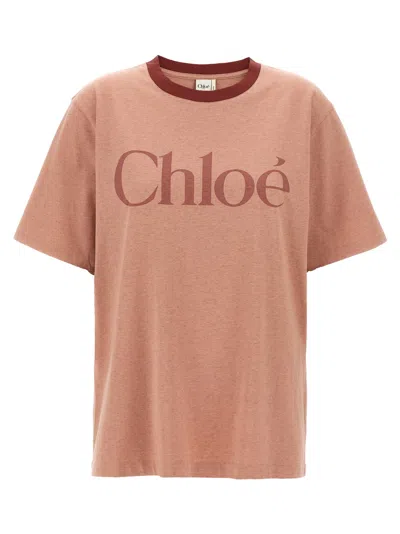 Chloé Pink Cotton T-shirt With Logo