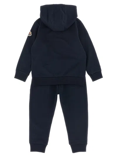 Moncler 3d Logo Embroidery Sweatshirt + Joggers In Blue