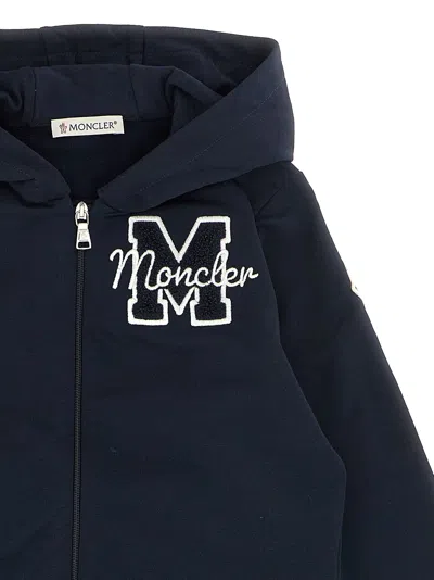 Moncler 3d Logo Embroidery Sweatshirt + Joggers In Blue