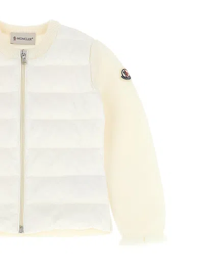 Moncler Two-material Cardigan In White