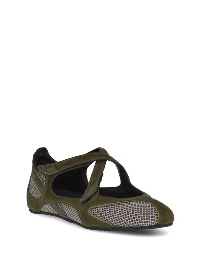 Attico Floor 01 Mesh And Suede Ballerinas Flat