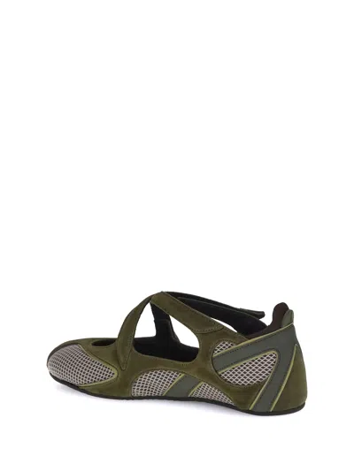 Attico Floor 01 Mesh And Suede Ballerinas Flat