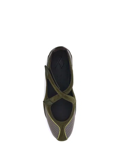 Attico Floor 01 Mesh And Suede Ballerinas Flat