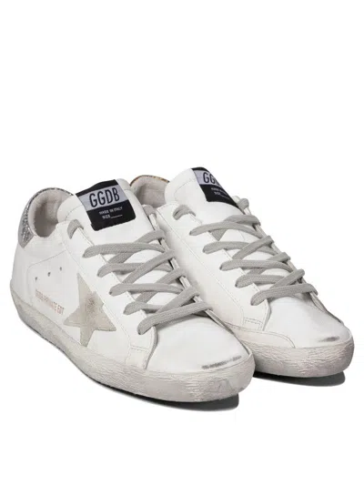 Golden Goose Super-star Sneakers With Suede Star And Silver Dx Heel Tab And Gold Sx Heel Tab Shoes In White
