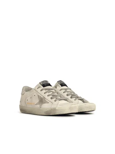 Golden Goose Super-star Sneakers With Suede Star And Silver Dx Heel Tab And Gold Sx Heel Tab Shoes In White
