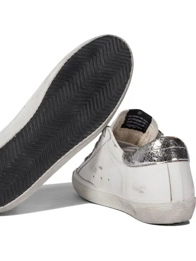 Golden Goose Super-star Sneakers With Suede Star And Silver Dx Heel Tab And Gold Sx Heel Tab Shoes In White