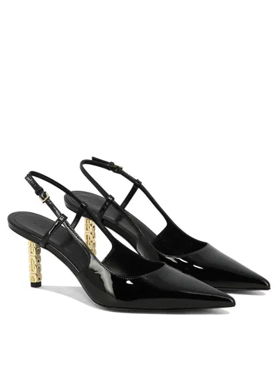 Givenchy G Cube Slingbacks In Patent Leather In Black