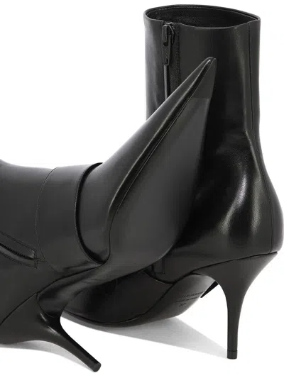 Balenciaga Women Leather Ankle Boots With Maxi Buckle In Black