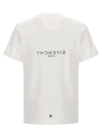 Givenchy White Crewneck T-shirt With Logo Print In Cotton Man