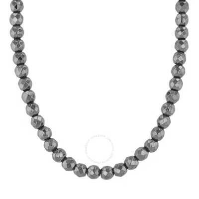 Robert Alton Stainless Steel 4mm Hematite Faceted 20" Bead Chain