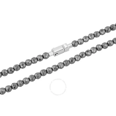 Robert Alton Stainless Steel 4mm Hematite Faceted 20" Bead Chain