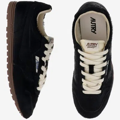 Autry Black Lace Up Sneakers In Black