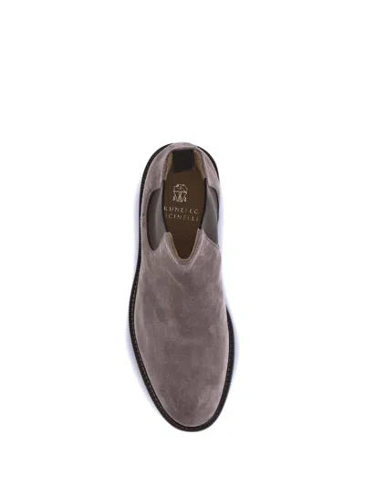 Brunello Cucinelli Men Suede Chelsea Boots