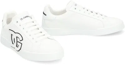 Dolce & Gabbana Canvas Sneakers With Round Toe And Rubber Sole In White