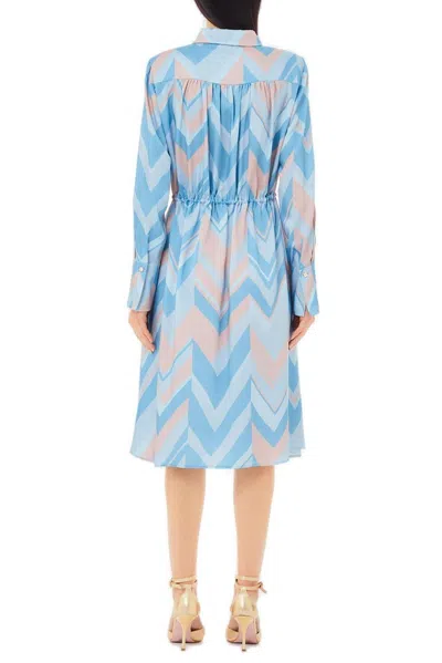 Liu •jo Liu Jo Motif Blue Midi Dress In Blue