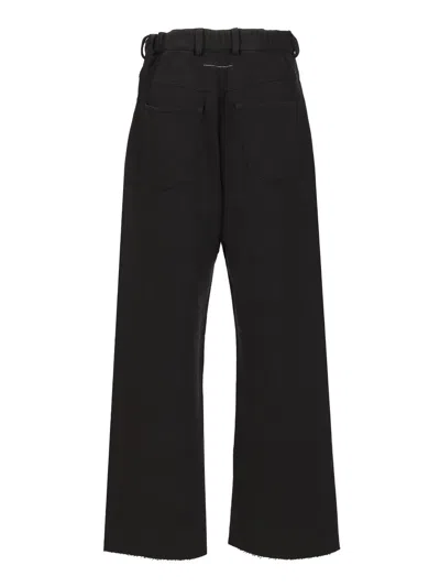 Mm6 Maison Margiela Black Jersey Five-pocket Trousers