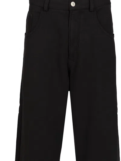 Mm6 Maison Margiela Black Jersey Five-pocket Trousers