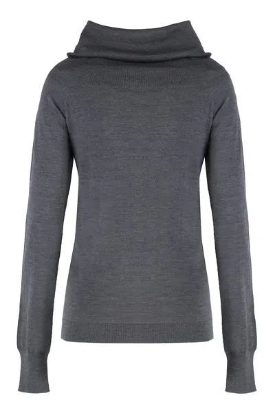 Stella Mccartney Bardot Neck Sweater In Grey Virgin Wool