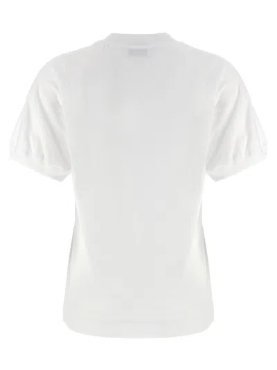 Moschino Crew Neck Graphic Print Short Sleeves Top In White