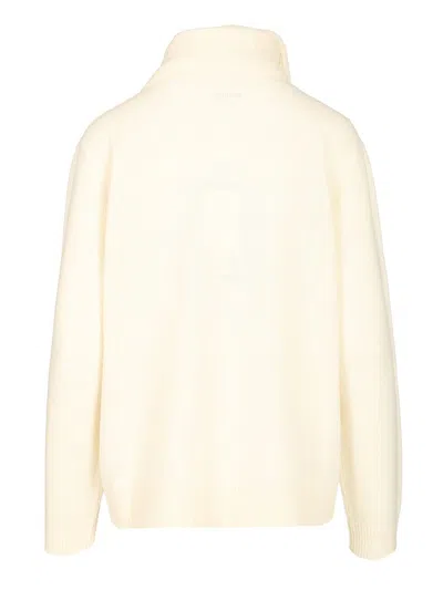 Mm6 Maison Margiela Wool Blend Cardigan Knitwear White In Neutral