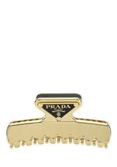 Prada Triangular Claw Clip Hair Accessory In Gold