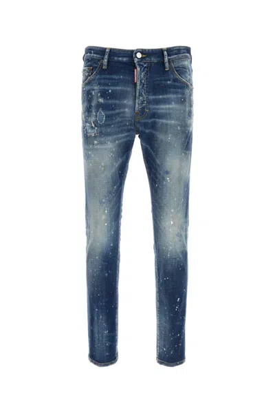 Dsquared2 Blue Stretch Denim Jeans In Blue