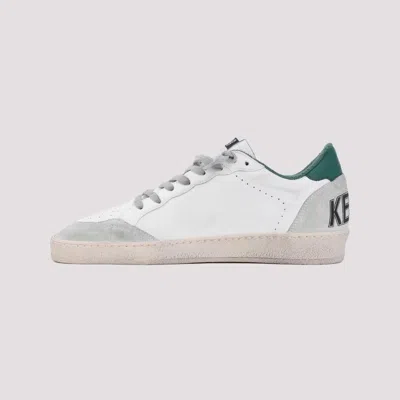 Golden Goose White Cow Leather Vamp Sneakers With Unique Used And Dirty Effect