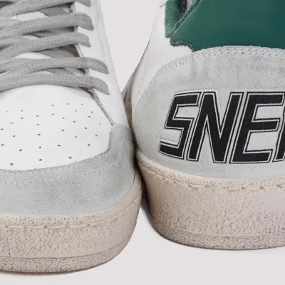 Golden Goose White Cow Leather Vamp Sneakers With Unique Used And Dirty Effect