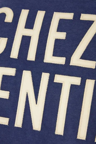 Valentino Crew Neck Graphic Print Short Sleeves Top In Blue