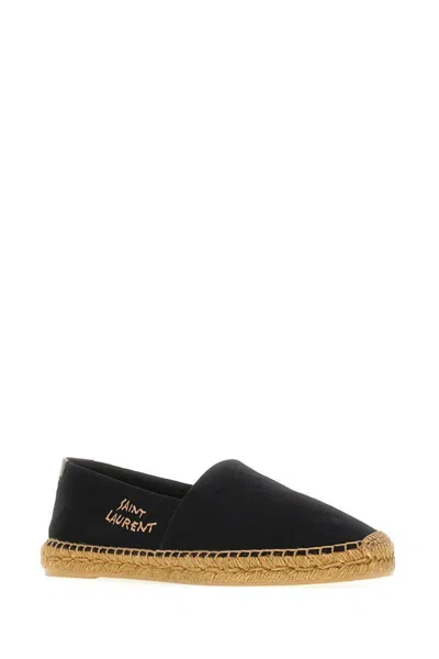 Saint Laurent Canvas Slip-on Espadrilles With Embroidered Logo Detail