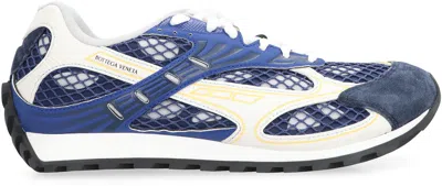 Bottega Veneta Mens Orbit Contrast-panel Woven Low-top Trainers Blue Oth In Multi
