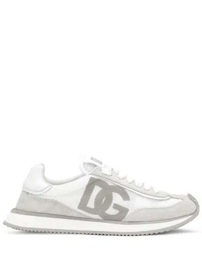 Dolce & Gabbana Dg Cushion Mixed-material Sneakers In Gray