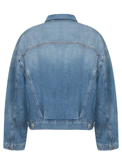 Pinko Denim Jacket Distressed Flap Pockets