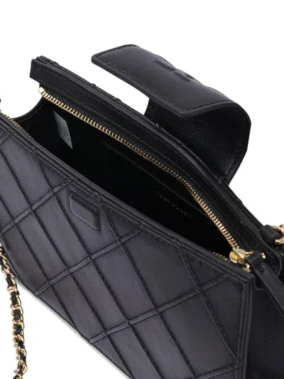 Tory Burch Fleming Leather Wallet On Chain In Black