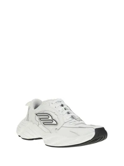 Balenciaga White Sneakers With Black Accents In White