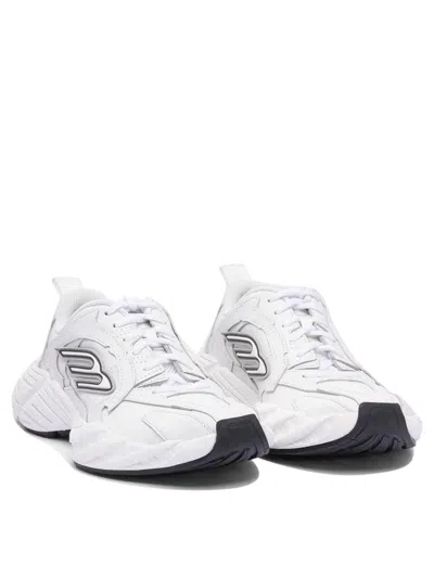 Balenciaga White Sneakers With Black Accents In White