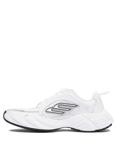 Balenciaga White Sneakers With Black Accents In White