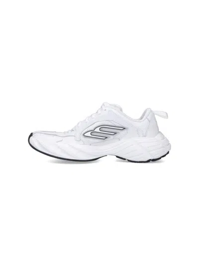 Balenciaga White Sneakers With Black Accents In White