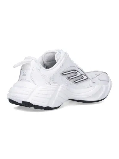 Balenciaga White Sneakers With Black Accents In White