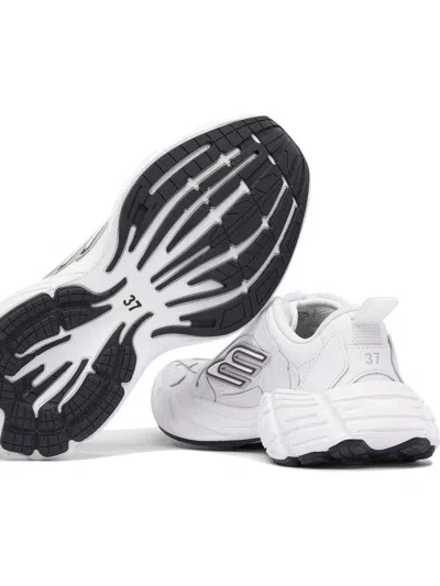 Balenciaga White Sneakers With Black Accents In White