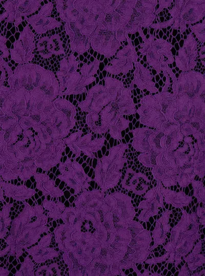 Dolce & Gabbana Cordonetto Lace Short Dress In Purple